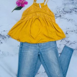 Mustard yellow blouse